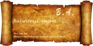 Balatonyi Amand névjegykártya
